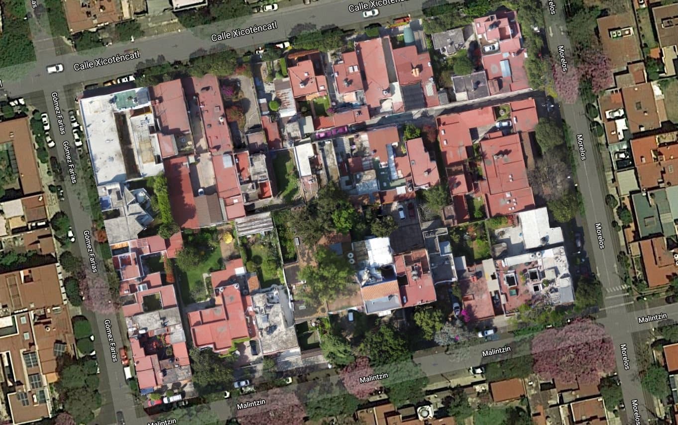 Ortofoto de una manzana urbana