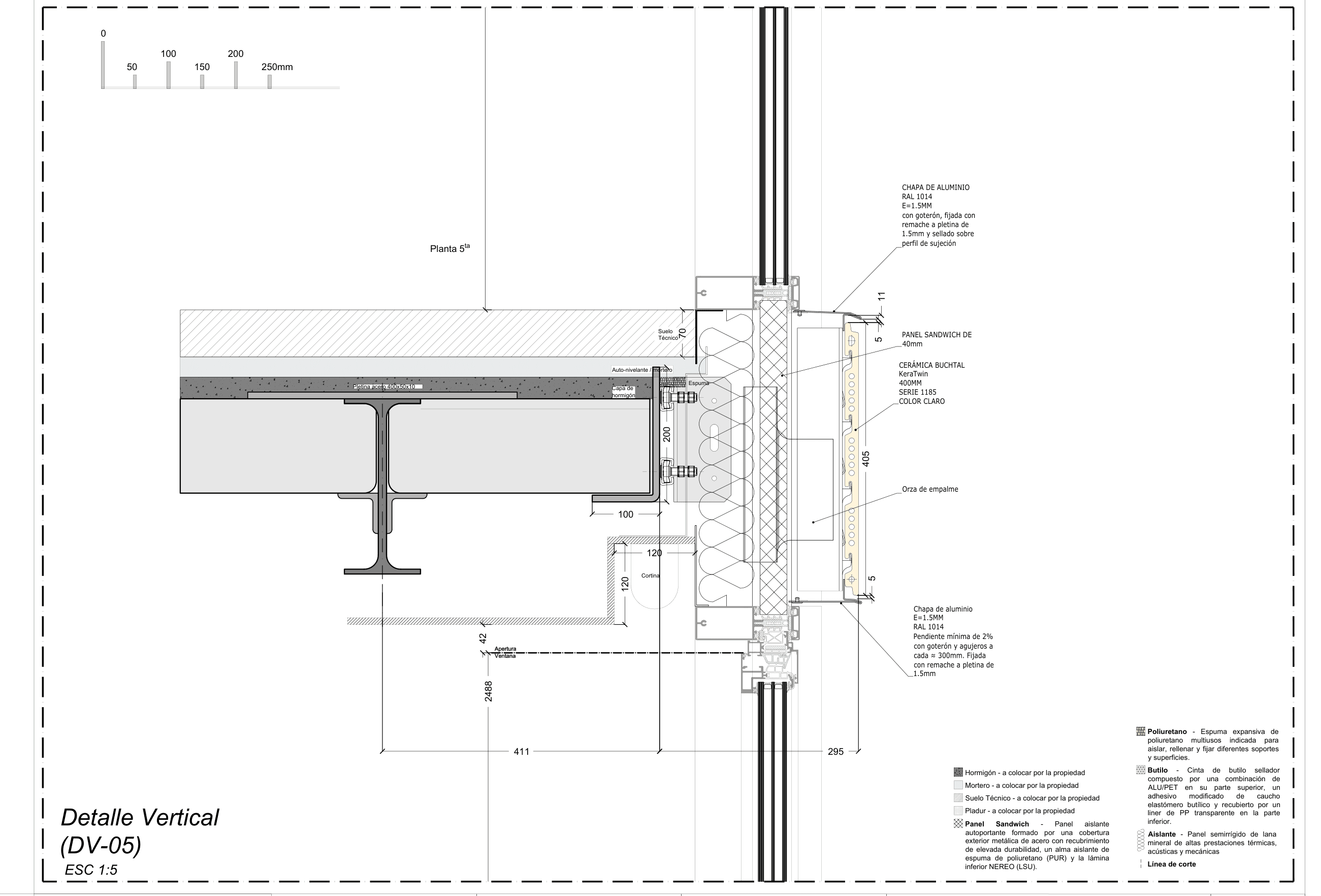 Detalle vertical DV-05: encuentro con el forjado
