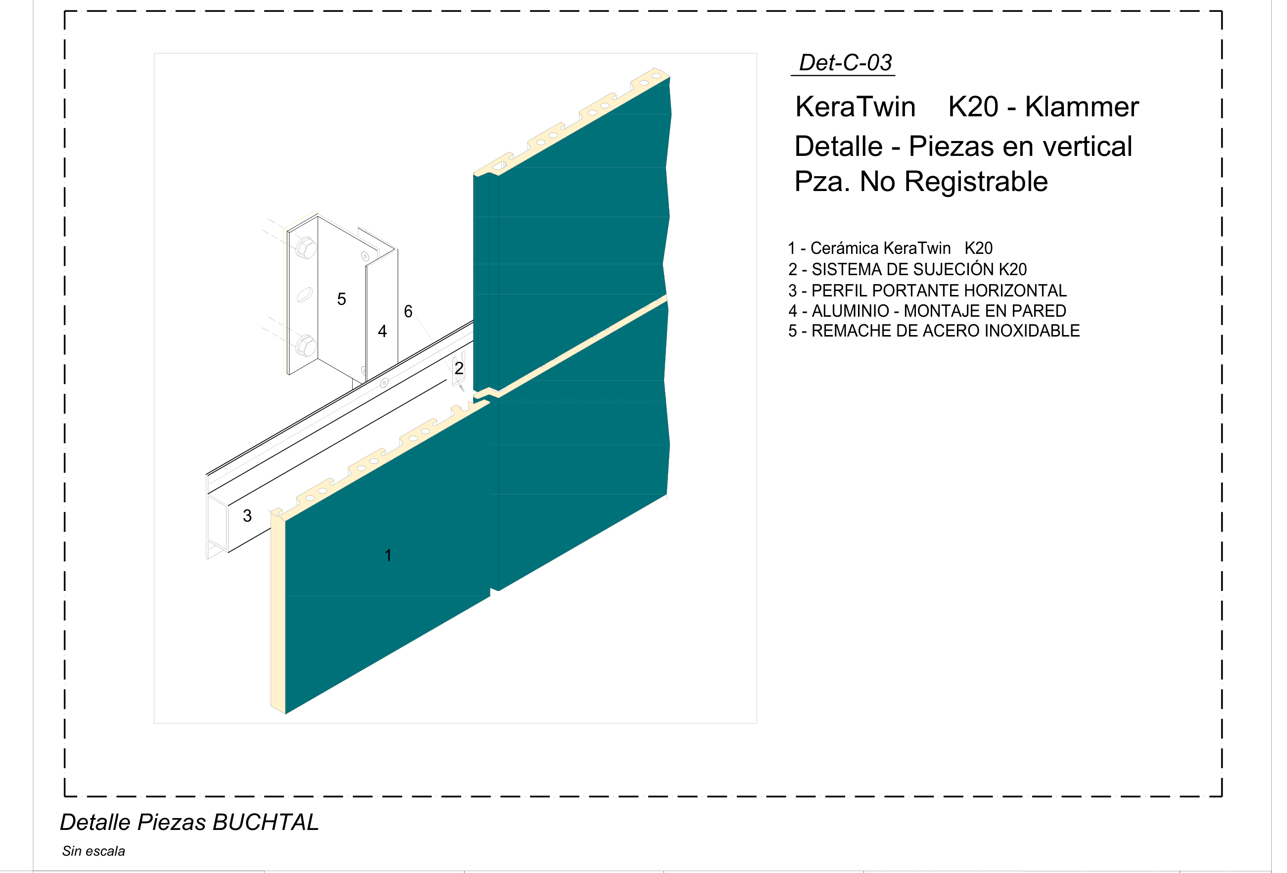 Colocación de las piezas cerámicas en vertical